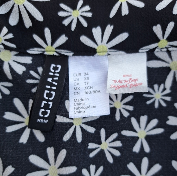 H&M Divided Size XS Daisy Flower Print Mini Dress - Picture 2 of 10